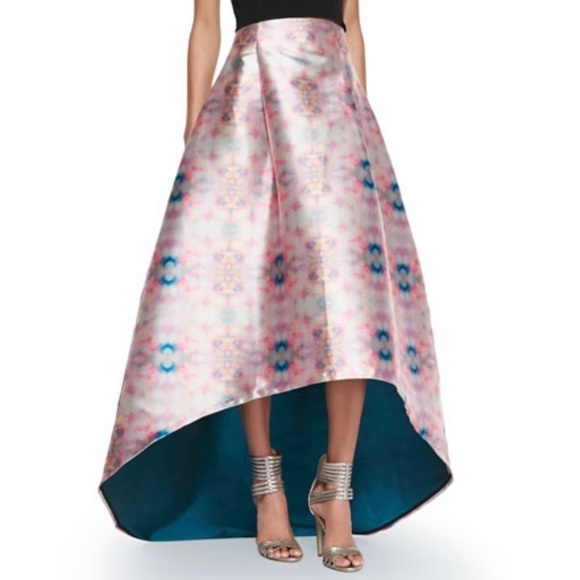Sachin + Babi Dresses & Skirts - Sachin + Babi Jacquard "Avalon" skirt high-low hem pink blue size 4 NWT